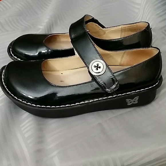 Alegria Shoes - Alegria 9 Nurse Shoes Mary Jane Strap Black Button